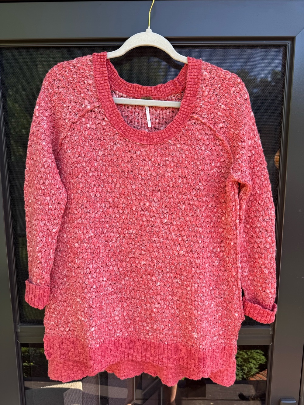Free People Nantucket Red Side Slit Wool Blend Jeepster Pullover Sweater Size XS - Picture 9 of 16